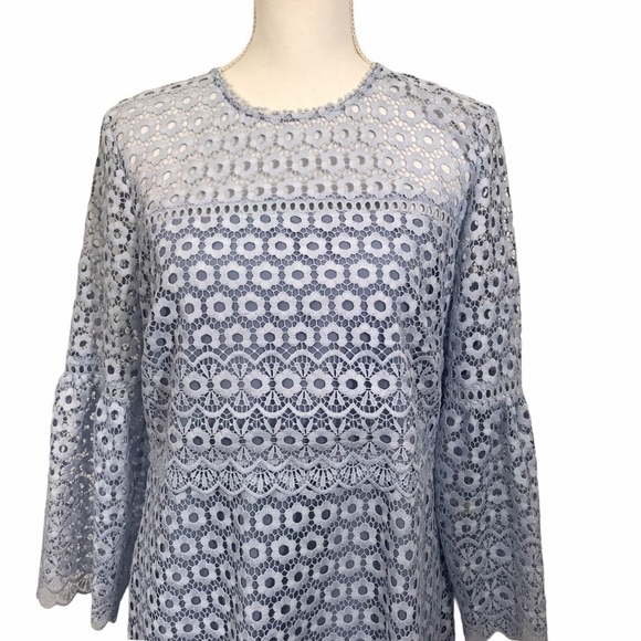 J Crew Daisy Lace Dress Lined Bell Sleeves 12 - Picture 3 of 8